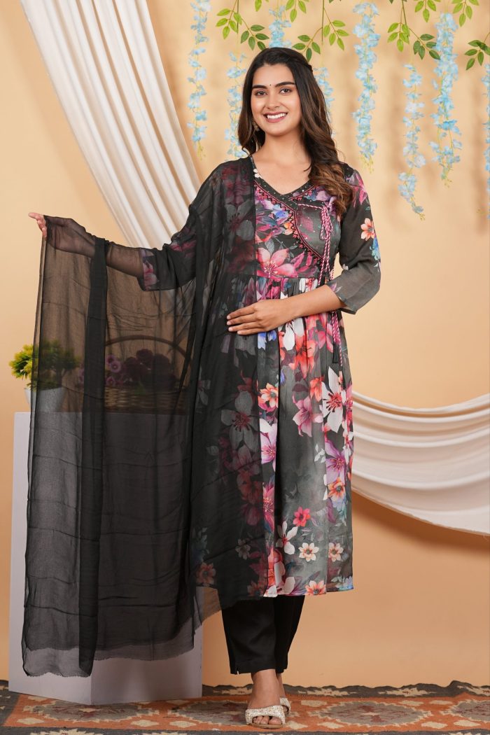 Chinnon kurti pant with Dupatta