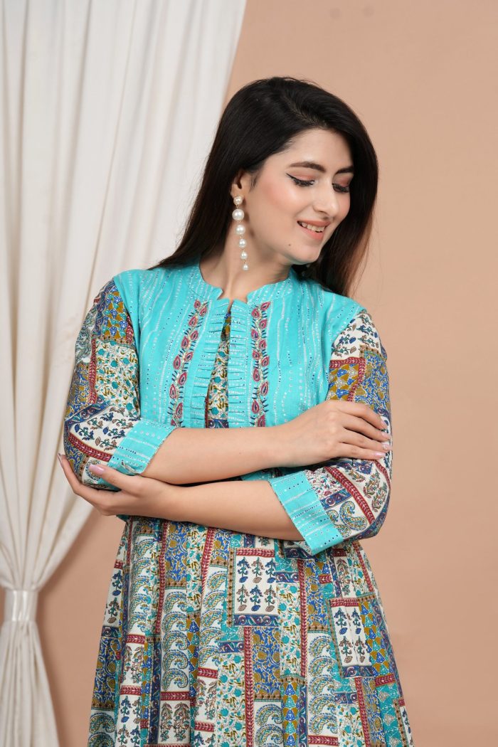 Long Cotton gown with jacket