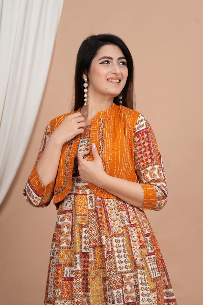 Long Cotton gown with jacket